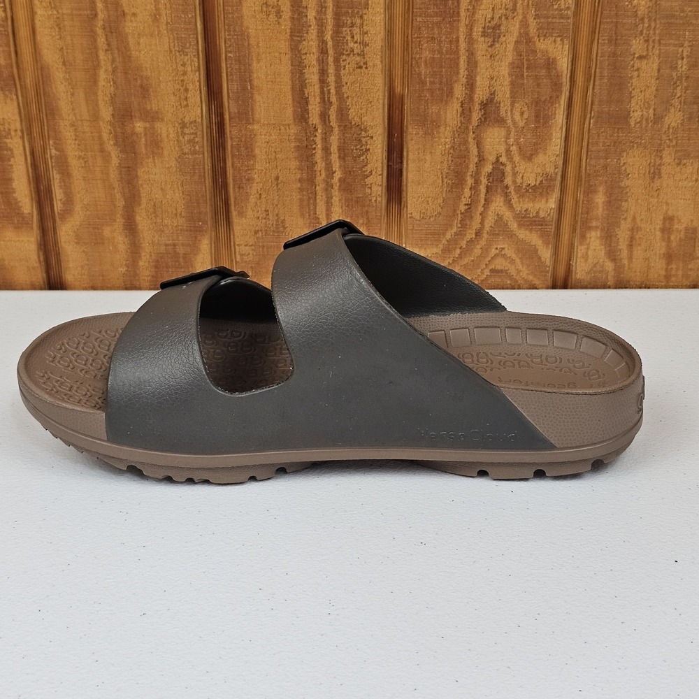 Gdefy Upbov Men's Size 9 Slide Recovery Sandals Brown Cushy Support Buckles - Picture 3 of 10